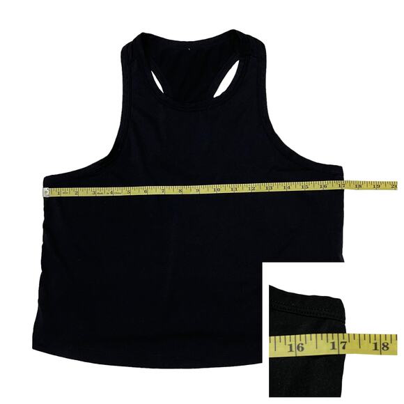 Fabletics Cropped Racerback Tank - Black - Small - Picture 6 of 14